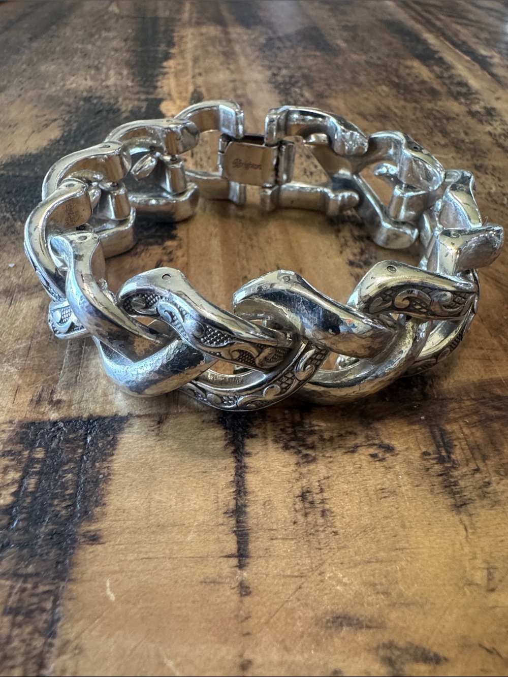 Brighton Silver-Tone Decorative Link Bracelet